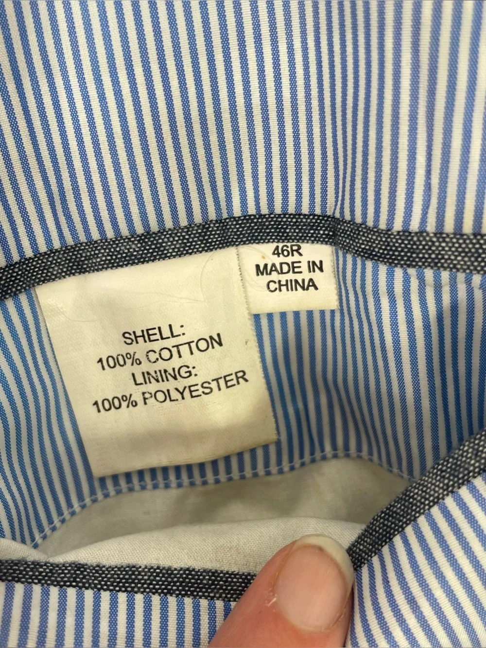 Norm Thompson 46R Blue Cotton Denim Blazer Sport Coat Casual